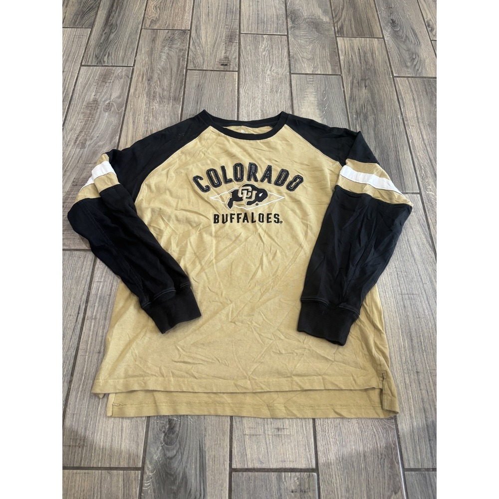 Knights Apparel Boys M 10/12 Colorado Buffaloes Long Sleeve Raglan T-Shirt Gold